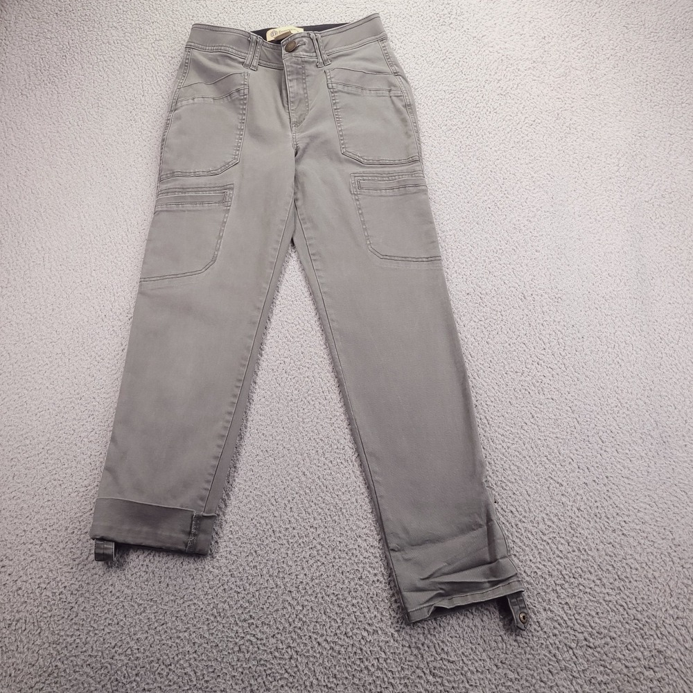 DEMOCRACY Pants Size 4 Gray Mid Rise Roll Cuff Cargo Utility "Ab" Tech - Picture 16 of 16